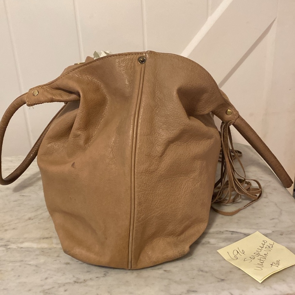 696Sorpresso tan leather snap top western vibe Preowned - Picture 7 of 11